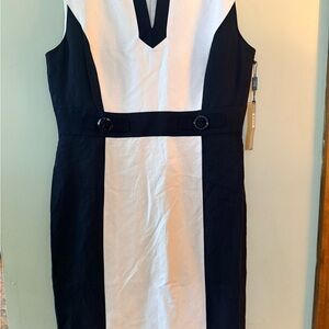 Tahari Arthur S. Levine.  Black and White Dress NWT. Size 14